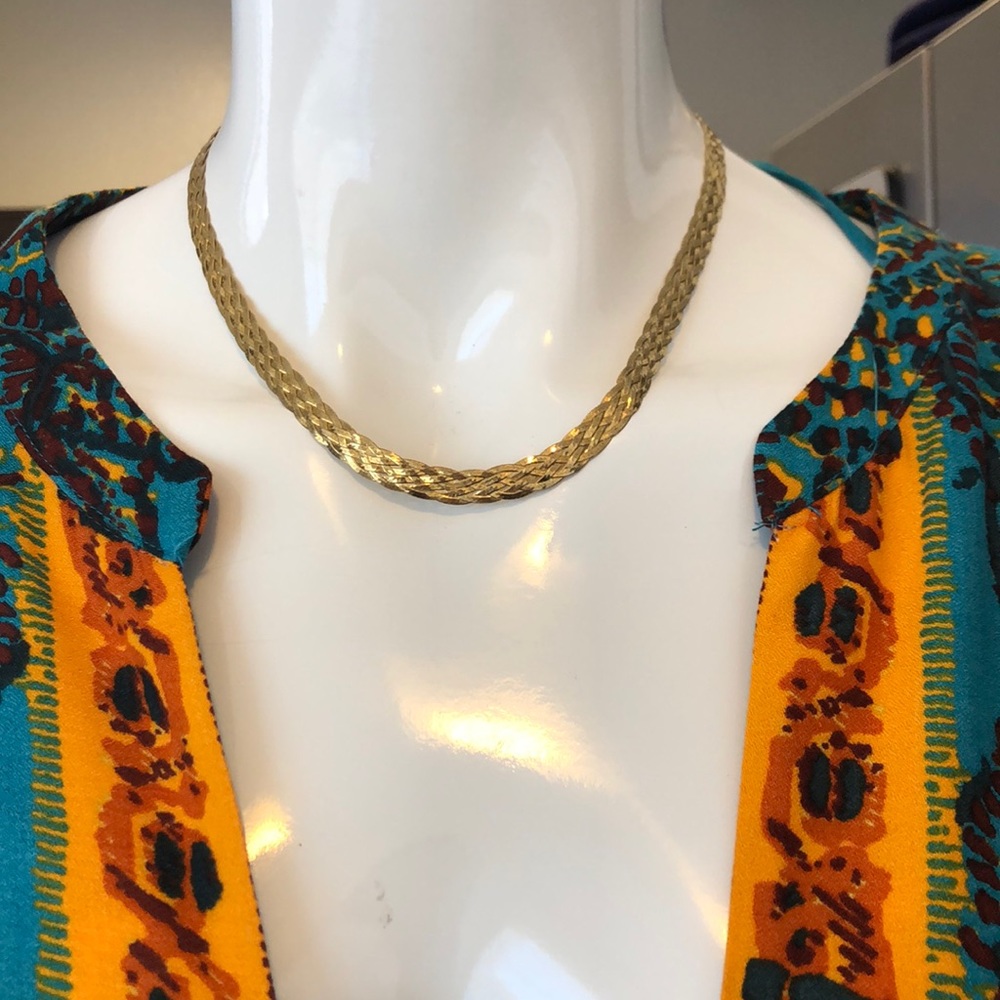Made in Italy 925 gold plated woven necklace